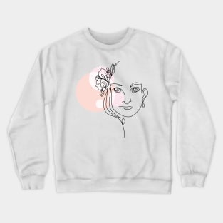 abstract lady, line art woman Crewneck Sweatshirt